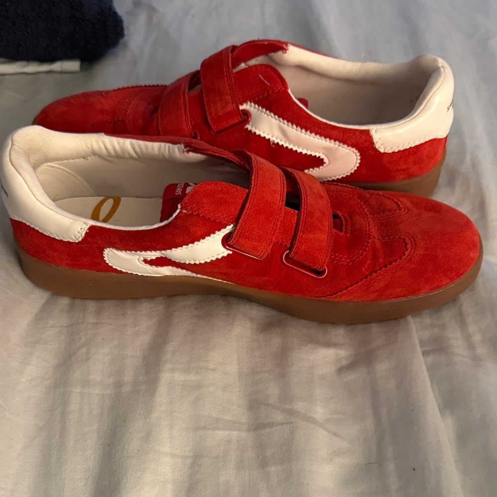 Sam Edelman Red and White Sneakers